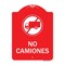 Signmission Spanish Traffic No Camiones No Trucks W/ Graphic, Red & White Alum Sign, 18" x 24", RW-1824-22881 A-DES-RW-1824-22881 - alternate 1